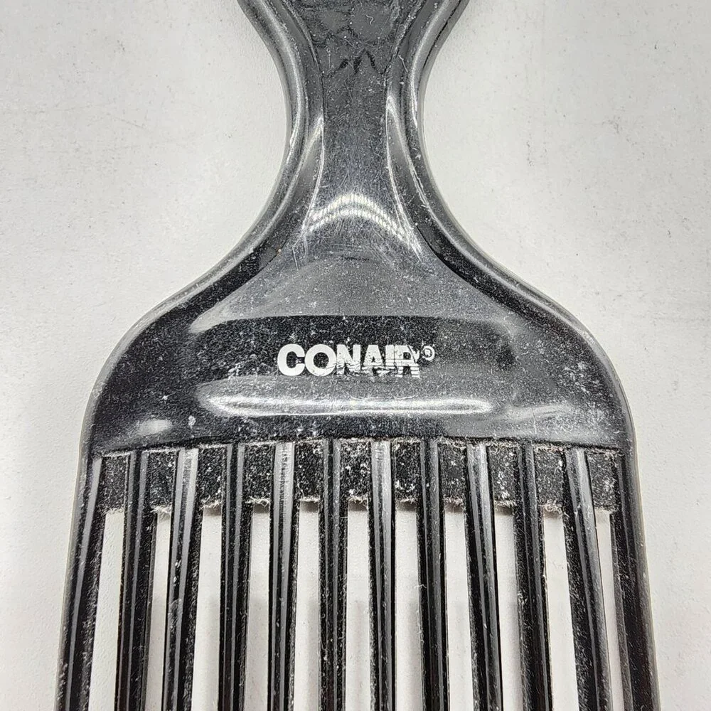 Conair Plastic Hair Comb Pick Black 6.5